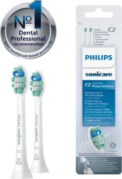 Philips Sonicare C2 Optimal Plaque Defence HX9022/10 - Opzetborstels - 2 Stuks -Gillette Winkel 817x1200