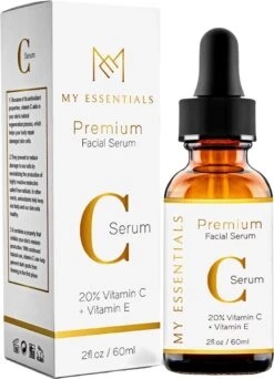 Essentials Premium Vitamin C Serum | 60 ML | 20% C Serum | Met Vitamine E | Gezichtsserum Vrouwen | Vitamine C Serum Gezicht | Vit C Serum | Anti Rimpel | Tegen Pigmentvlekken | -Gillette Winkel 866x1200