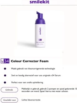 Smilekit V34 Colour Corrector Foam - Witte Tanden - Paarse Tandpasta - Teeth Whitening - Hismile -Gillette Winkel 896x1200 1