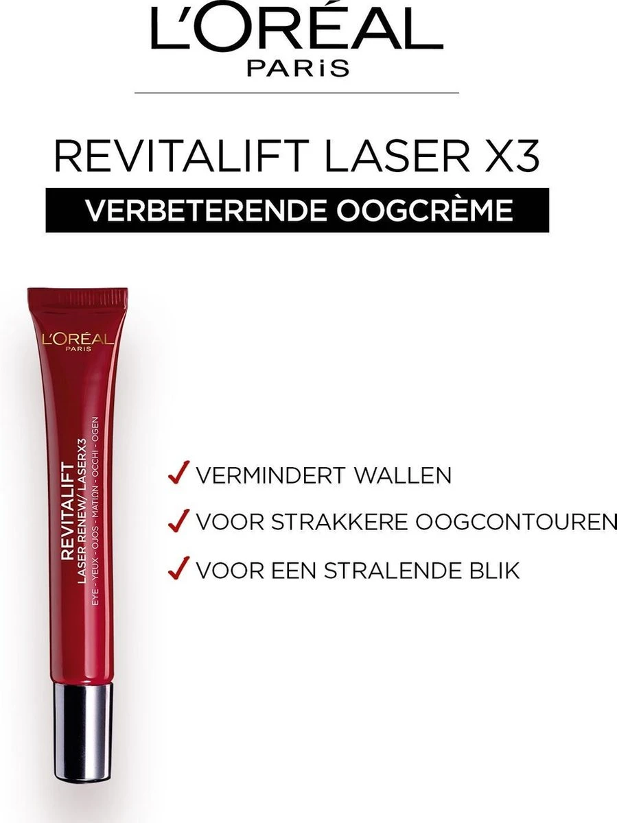 L’Oréal Paris Revitalift Laser Eye Oogcrème - 15 Ml 11 L’Oréal Paris Revitalift Laser Eye Oogcrème - 15 Ml - Afbeelding 9