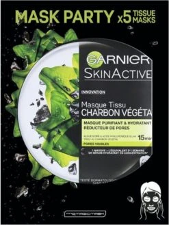 Garnier Skinactive Face Pure Charcoal Gezichtsmasker - 5 Stuks - Voordeelverpakking -Gillette Winkel 902x1200
