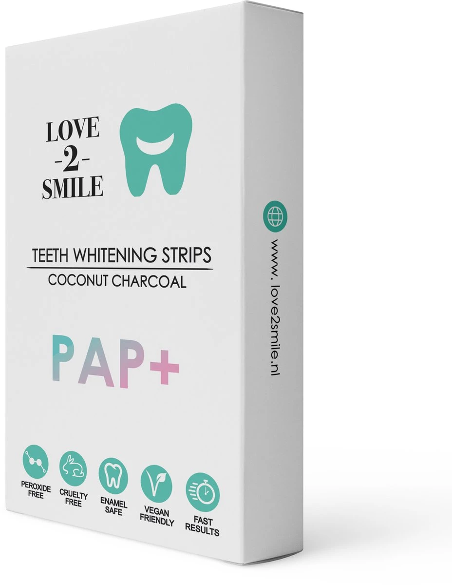 Love2smile PAP+ Premium Strips - Whitening Strips - De Natuurlijke Tandenbleker Van Nederland & België - Goedgekeurde Tandenbleek Strips - Teeth Whitening Strips - Wittere Tanden - Zonder Peroxide 3 Love2smile PAP+ Premium Strips - Whitening Strips - De Natuurlijke Tandenbleker Van Nederland & België - Goedgekeurde Tandenbleek Strips - Teeth Whitening Strips - Wittere Tanden - Zonder Peroxide