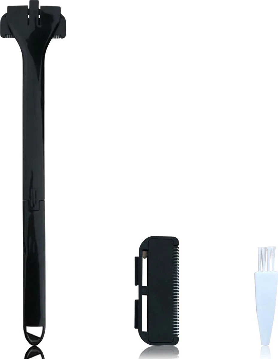 JUST23 Back Shaver - Rug Scheermes - Rughaar Verwijderaar - Rug Scheren - Inklapbaar - Incl. Schoonmaak Borstel 11 JUST23 Back Shaver - Rug Scheermes - Rughaar Verwijderaar - Rug Scheren - Inklapbaar - Incl. Schoonmaak Borstel - Afbeelding 9