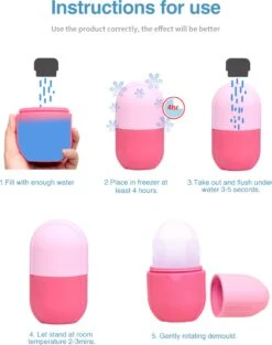 Gezicht Roller Siliconen - Gezicht - IJs Roller - Ice Roller - Massage - Facial Massage Roller - Skin Care Hand Massage - Gezichtsmassage - Gezichtroller - Beauty - Roze -Gillette Winkel 946x1200 4