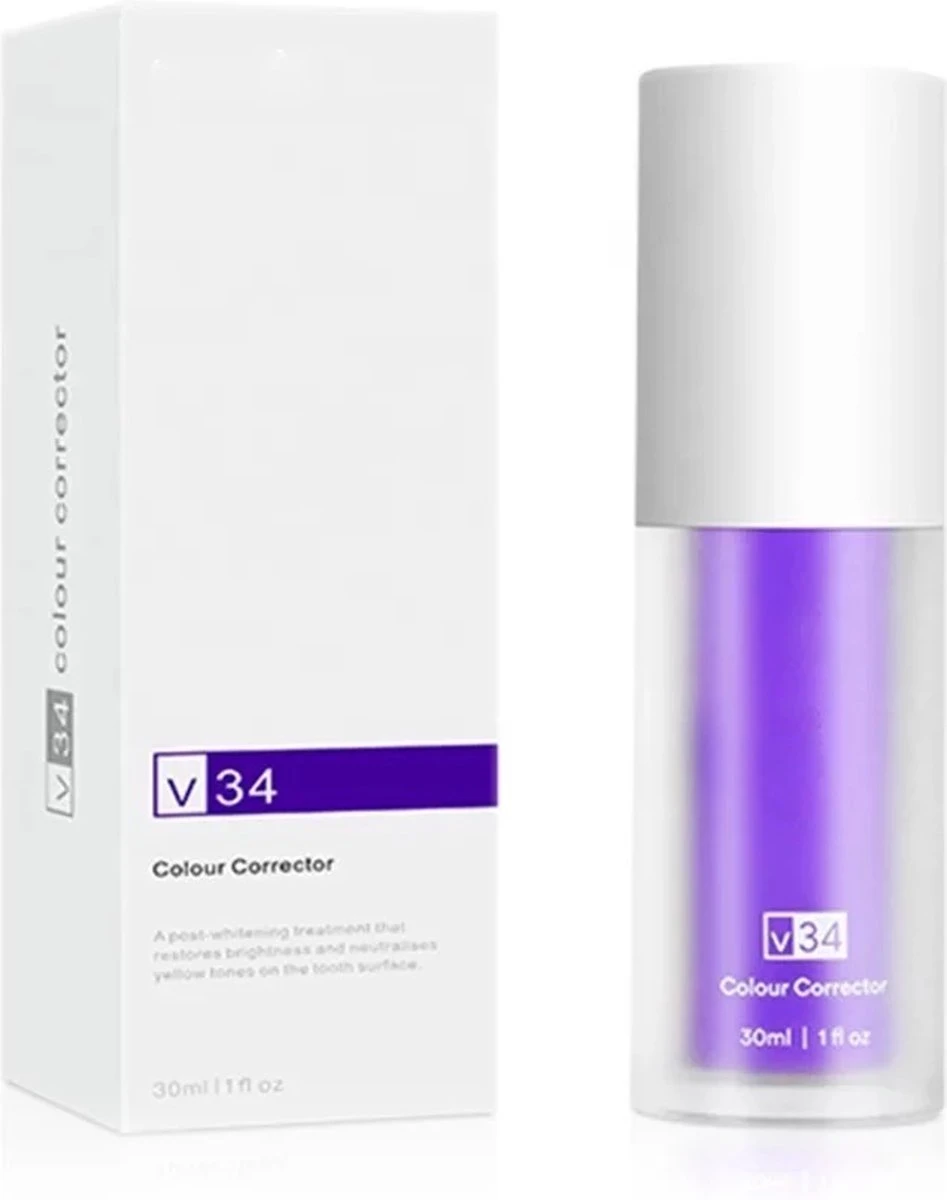 Merkloos V34 Colour Corrector Tandpasta - Witte Tanden - Paarse Tandpasta - Hismile - Tanden Bleken - Tandpasta 3 Merkloos V34 Colour Corrector Tandpasta - Witte Tanden - Paarse Tandpasta - Hismile - Tanden Bleken - Tandpasta