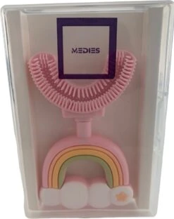 Medies - 360° U-vormige Kindertandenborstel Regenboog Roze | Baby Tandenborstel | Kindertandenborstel | Peuter Tandenborstel | U-vorm - Siliconen - Bpa Free - 2 Tot 7 Jaar -Gillette Winkel 950x1200 1