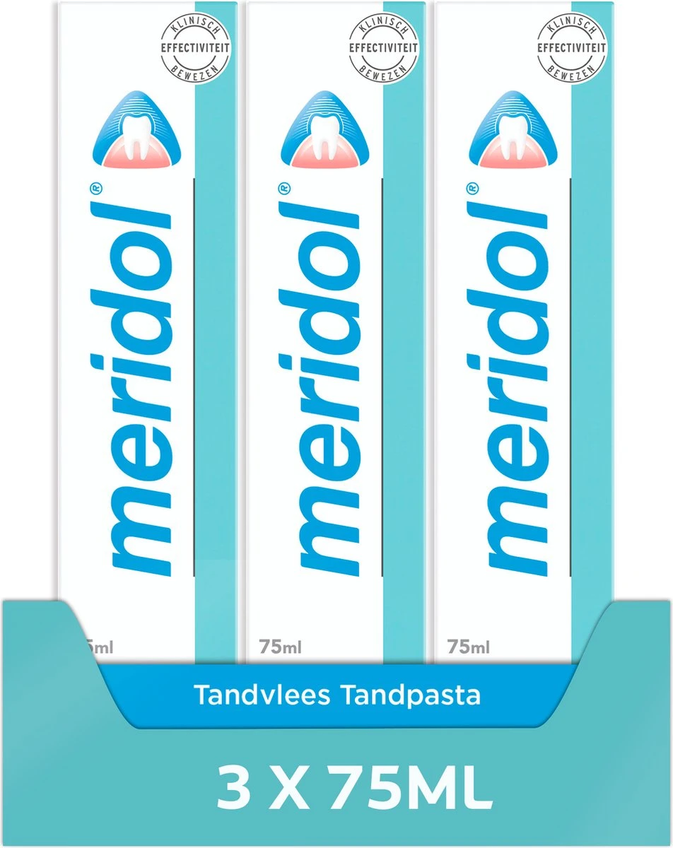 Meridol Tandvlees Tandpasta 3 X 75ml - Voordeelverpakking 3 Meridol Tandvlees Tandpasta 3 X 75ml - Voordeelverpakking