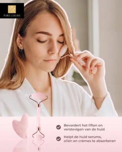 Jade Roller Rozenkwarts - Jade Roller - Gezichtsroller - Gua Sha - Rose Quartz - Gua Sha Jade - Jade - Massage - 2 Delige Set - Skincare - Valentijnsdag Cadeau -Gillette Winkel 960x1200 43