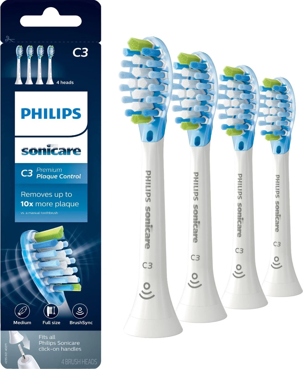 Philips Sonicare C3 Premium Plaque Defense HX9044/17 - Opzetborstel - 4 Stuks 3 Philips Sonicare C3 Premium Plaque Defense HX9044/17 - Opzetborstel - 4 Stuks