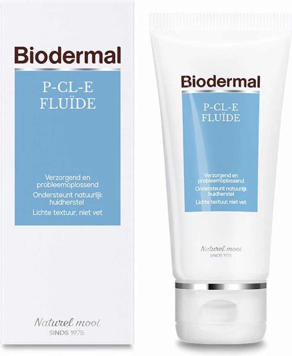 Biodermal P-CL-E Fluïde - Dagcreme - En Nachtcrème Met Glycerine - Tube 50ml 3 Biodermal P-CL-E Fluïde - Dagcreme - En Nachtcrème Met Glycerine - Tube 50ml