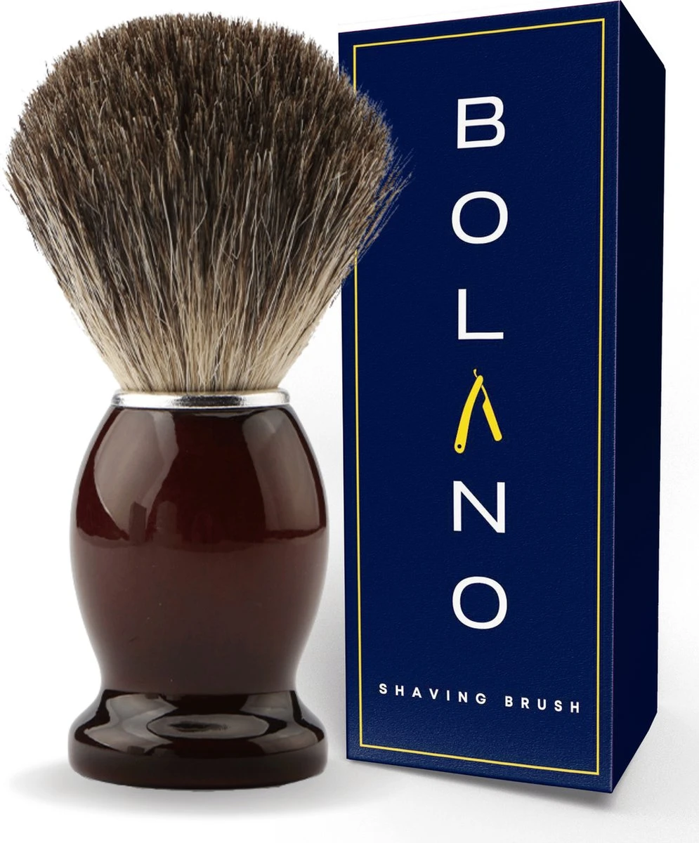 Bolano® Premium Duurzaam Scheerkwast Brown Wood - Klassiek Scheerkwast Voor Mannen En Vrouwen - 100% Soepel Haar Voor Een Optimale Verdeling 3 Bolano® Premium Duurzaam Scheerkwast Brown Wood - Klassiek Scheerkwast Voor Mannen En Vrouwen - 100% Soepel Haar Voor Een Optimale Verdeling